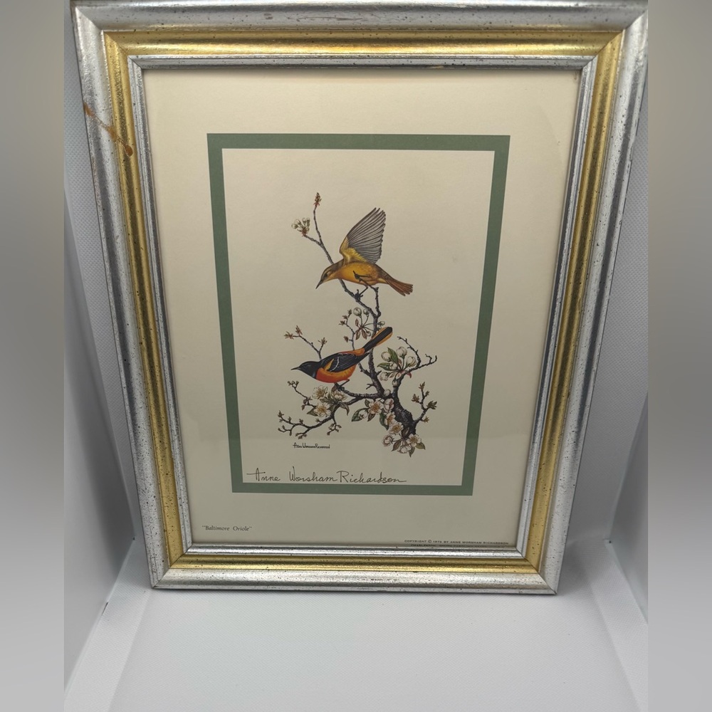 ANNE WORSHAM RICHARDSON SIGNED PRINT “CAROLINA WREN WITH YELLOW JESSAMINE”